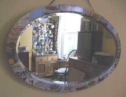 decoupage mirror using vintage cookbooksPicture