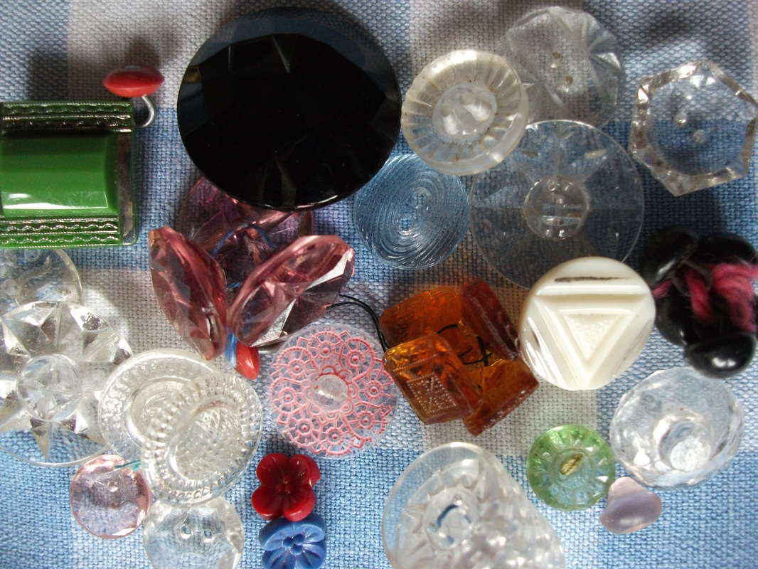 Antique glass buttons