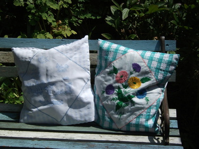 cushions from vintage linenPicture