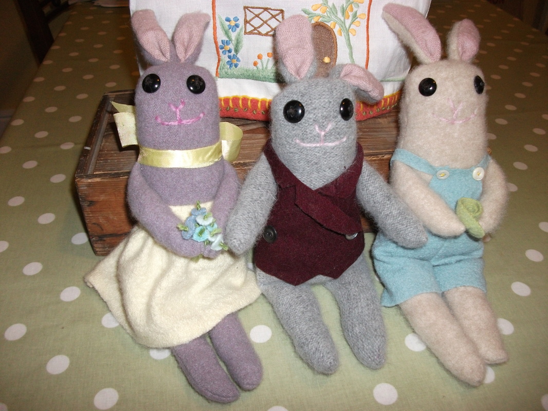 woolly bunnies from recycled vintage woolPicture
